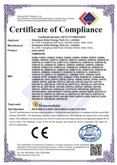 GreensunSolar GSM320-60/5BB Monocrystalline Solar Panel 300-320W