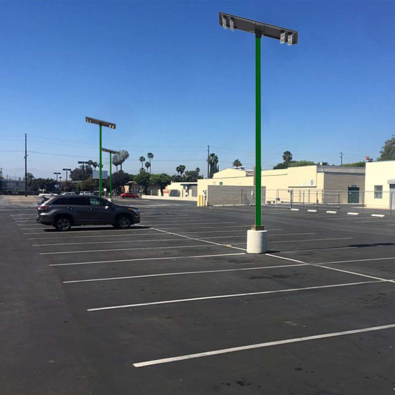 Dual lamp head Street Light 100W 150W Solar Powered Led Chips 210LM/W Parking Lot road lighting