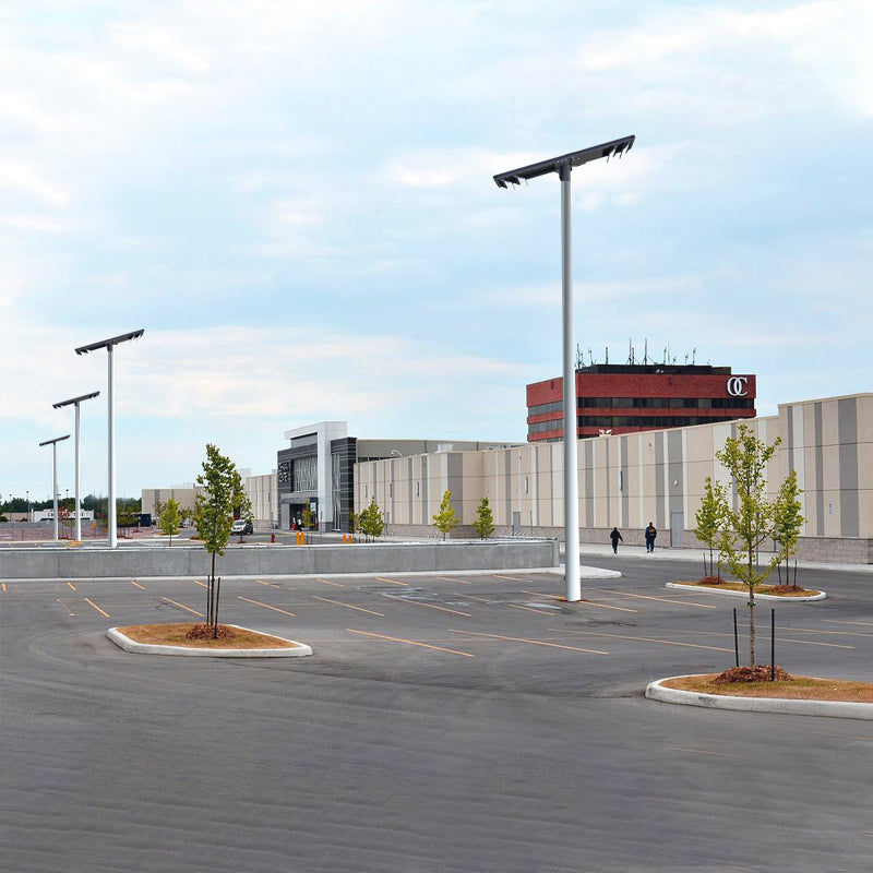 Dual lamp head Street Light 100W 150W Solar Powered Led Chips 210LM/W Parking Lot road lighting