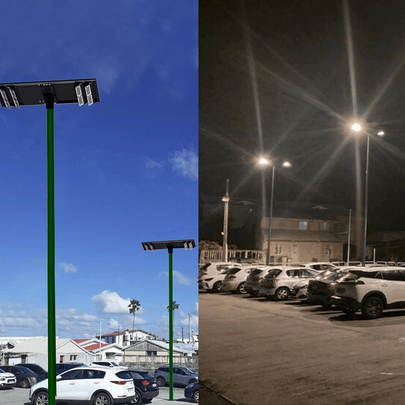 Dual lamp head Street Light 100W 150W Solar Powered Led Chips 210LM/W Parking Lot road lighting