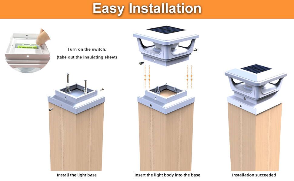 Solar Post Cap Led Garden Light 3000K/6000K Landscape Lighting Outdoor Decoration Courtyard Fence Sign Marker Light
