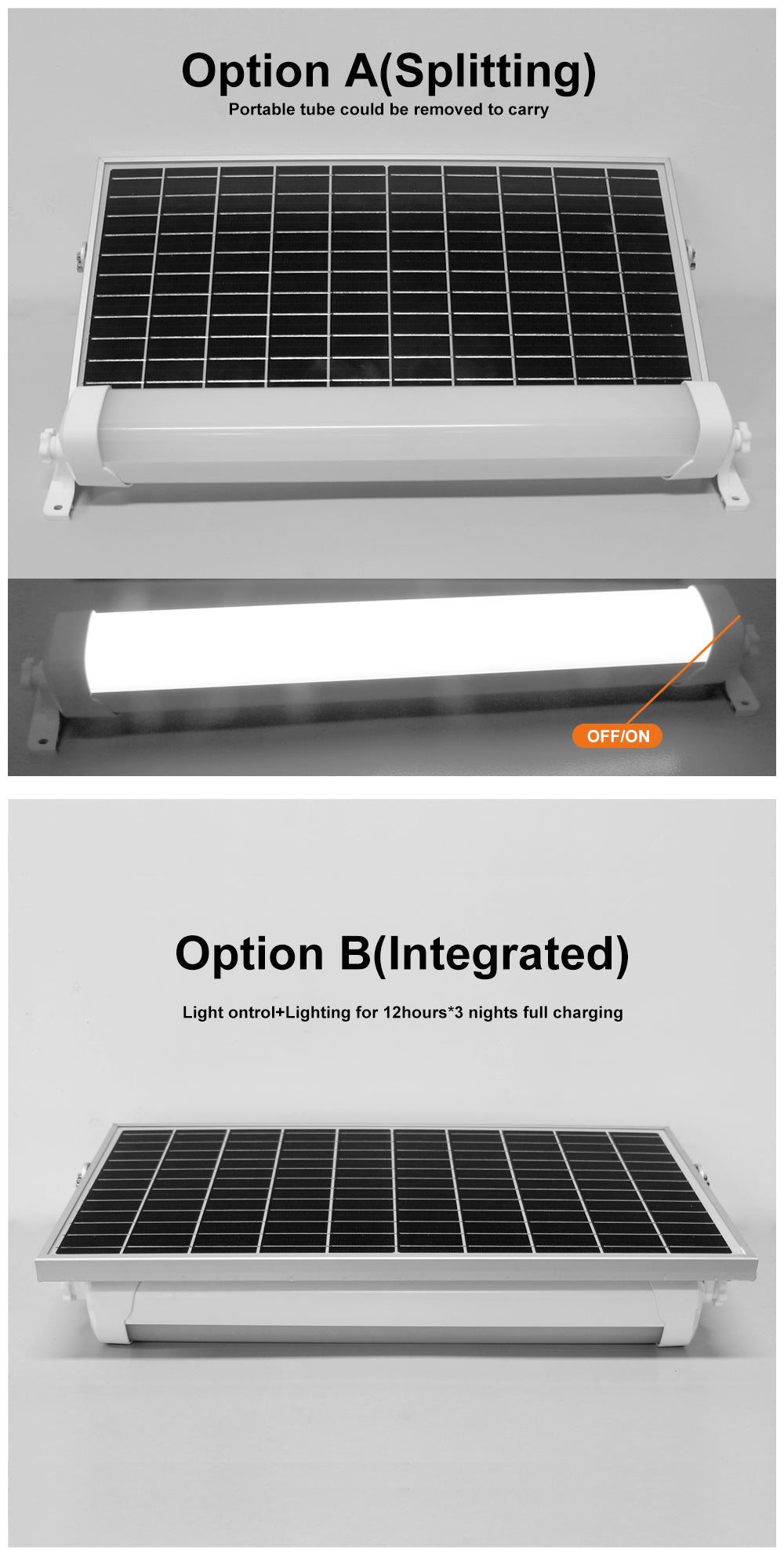 2024 Best Sellers Solar carport wall tube lights are designed for carport structures and bus stops.