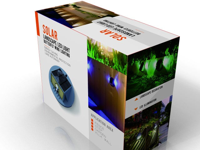Butterfly wing lighting solar led fence light