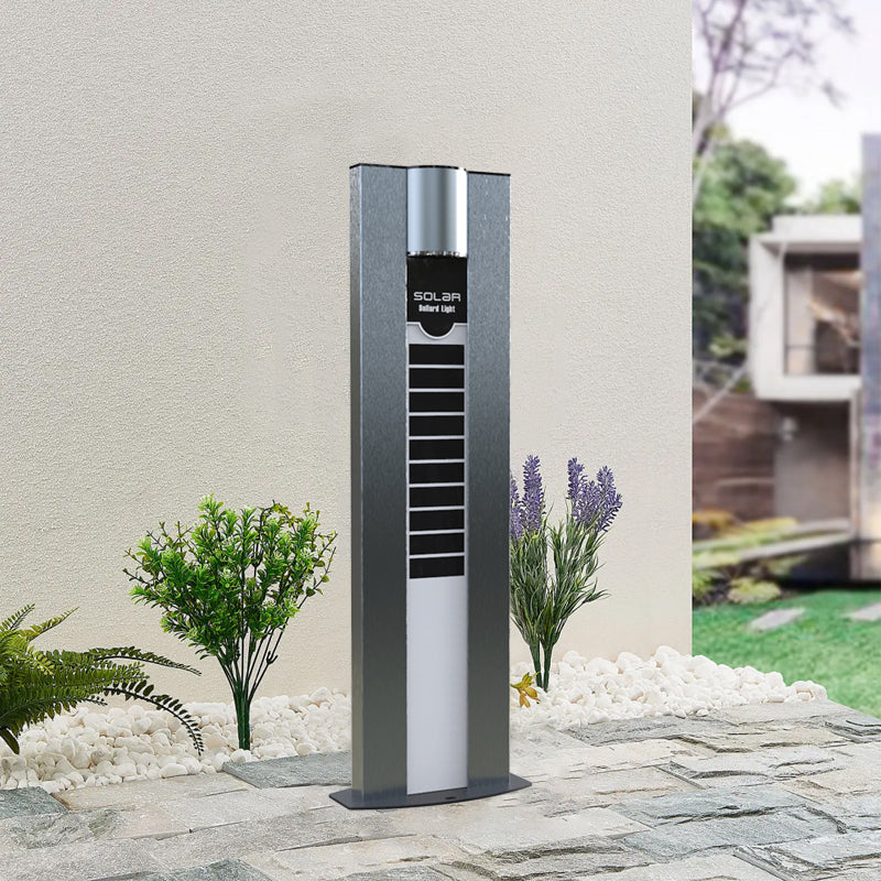 EV-GL-116 solar bollard on a stone patio