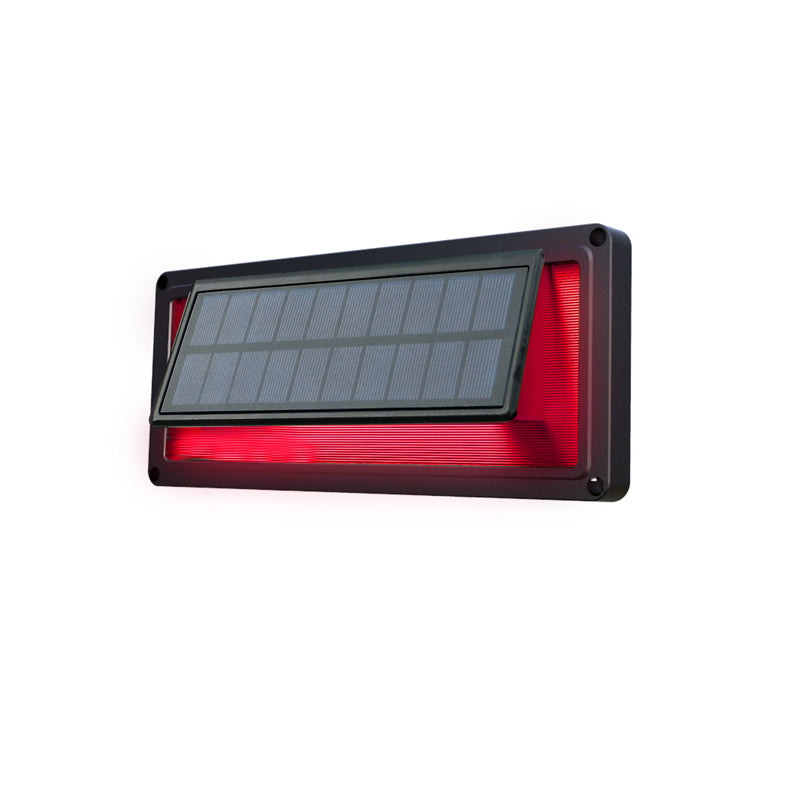 EVIEKO EV-WL-102 aluminium solar step light, sound sensor – red landscape light