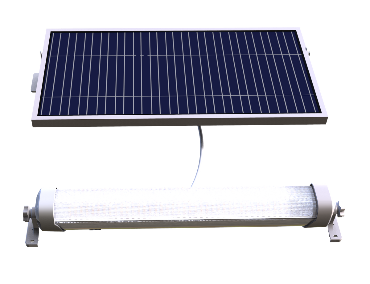 EVIEKO solar batten light – split panel and lamp tube