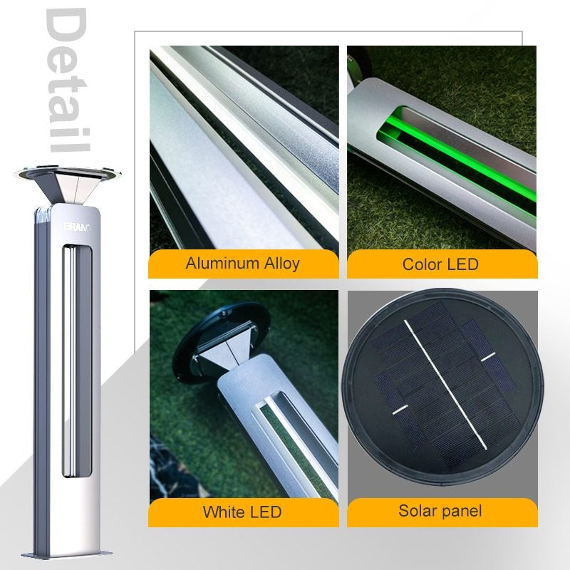 1 m solar bollards along a garden path at night