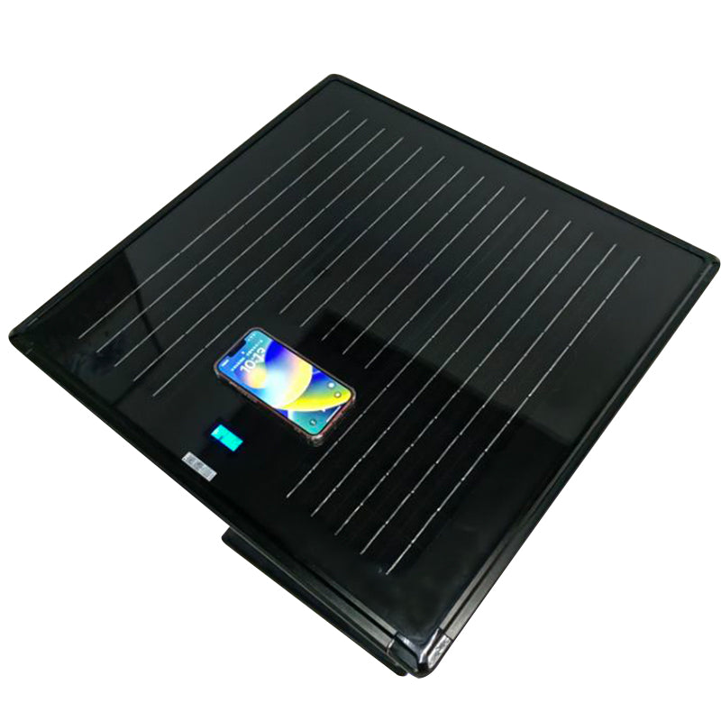 EVIEKO solar coffee table – wireless phone charging