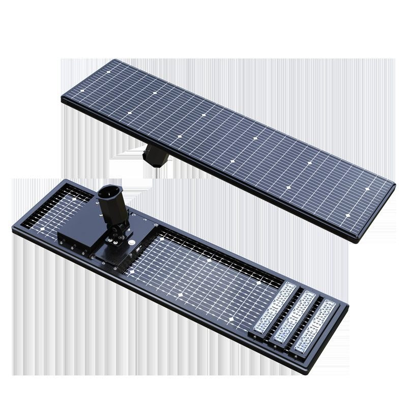 100W solar street light with bifacial solar panel and adjustable bracket