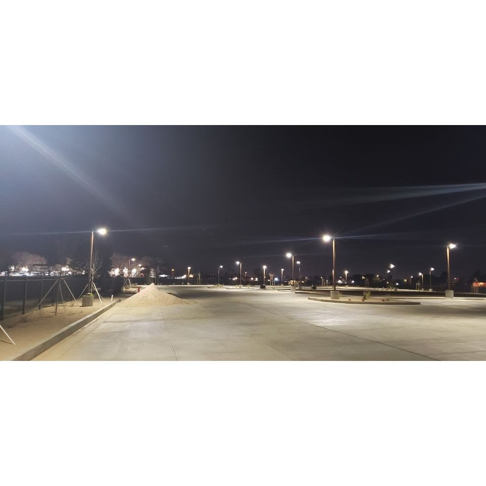 100W solar street light with bifacial solar panel and adjustable bracket