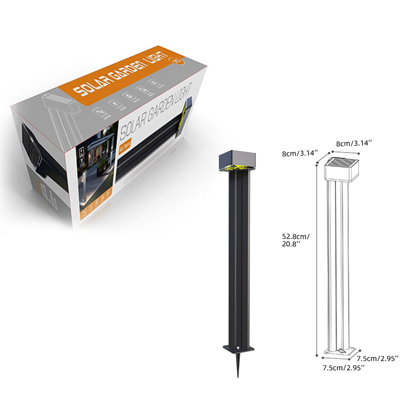 Solar Garden Lights Led Solar Bollard Lights Aluminum Alloy Design Pillar Column Lamps with Long Lighting Time 6000k