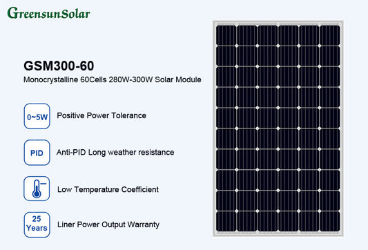 GreensunSolar GSM300-60 Monocrystalline Solar Panel 280-300W