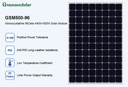 GreensunSolar GSM500-96 Monocrystalline Solar Panel 440-500W