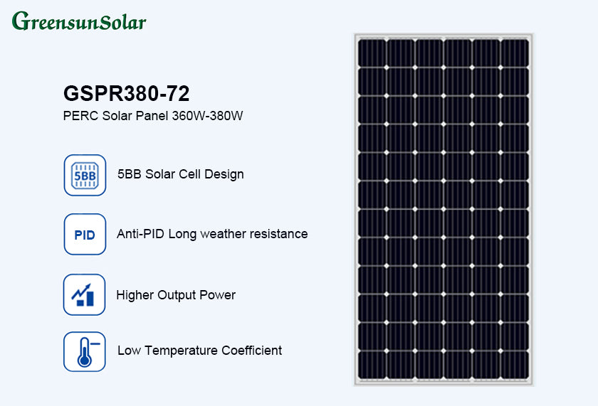 GreensunSolar GSPR380-72 PERC Solar Panel 360-380W