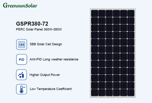 GreensunSolar GSPR380-72 PERC Solar Panel 360-380W