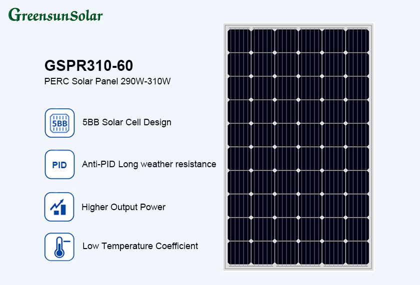 GreensunSolar GSPR310-60 PERC Solar Panel 290-310W