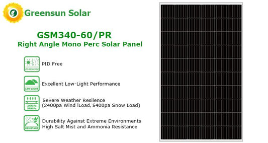 GreensunSolar GSM340-60/PR Right Angle Mono PERC Solar Panel
