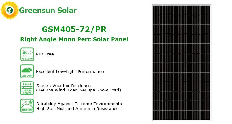 GreensunSolar GSM405-72/PR Right Angle Mono PERC Solar Panel 380-405W