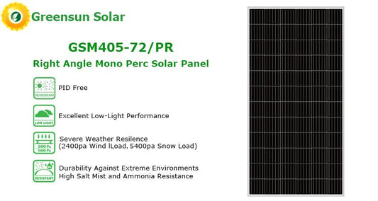 GreensunSolar GSM405-72/PR Right Angle Mono PERC Solar Panel 380-405W