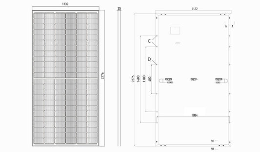 GreensunSolar GSM-M10/144H 540-560 Watt All Black Mono Solar Panel