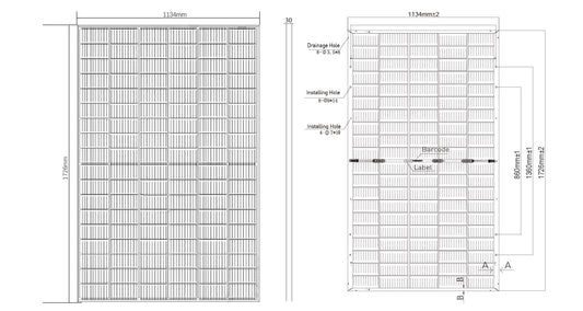 GreensunSolar GSM-M10/108H 400-420 Watt All Black Bifacial Dual Glass Solar Panel