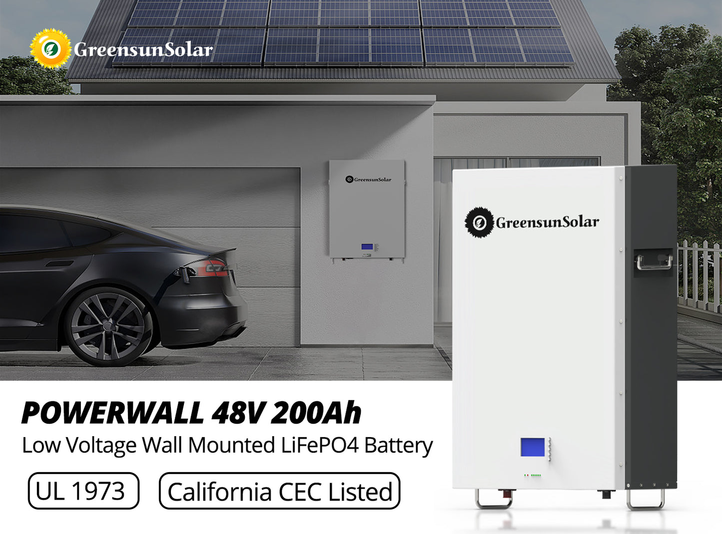 GreensunSolar POWERWALL 48V 200Ah Low Voltage Wall Mounted LiFePO4 Battery