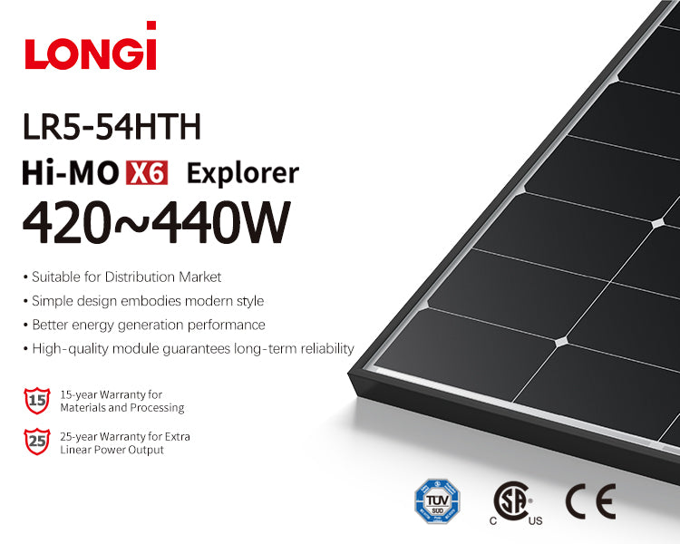 LONGi Hi-MO X6 Explorer LR5-54HTH Solar Panel 420-440W