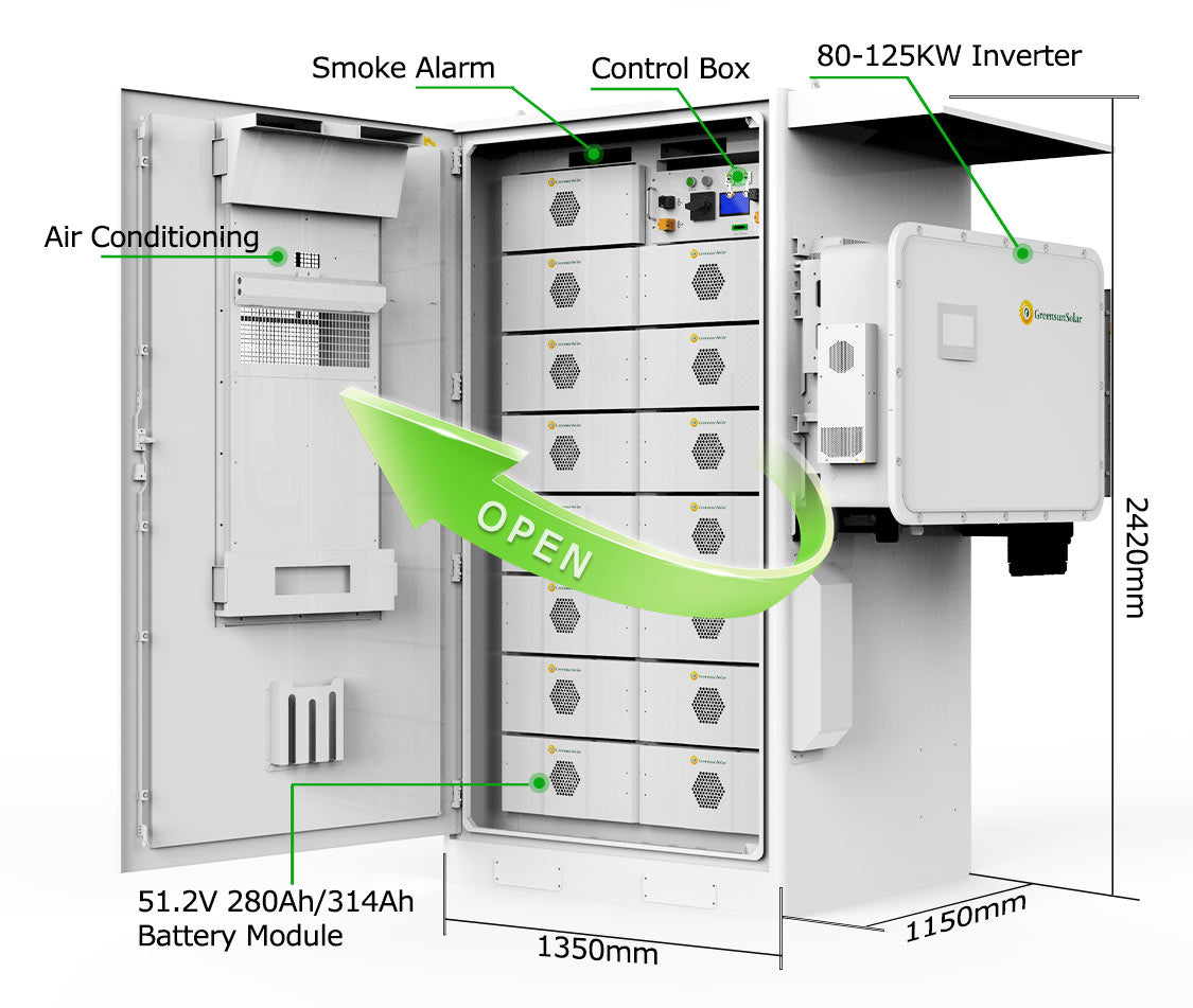 GreensunSolar All-in-One Hybrid ESS Outdoor Cabinet 241KWh 125KW