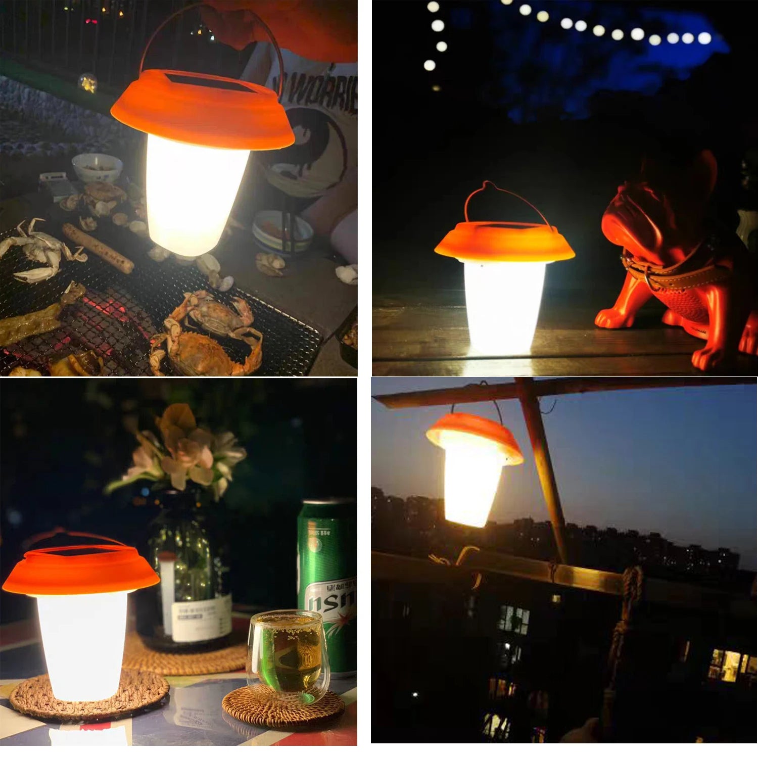 Portable Outdoor Hanging Lamp USB Rechargeable Solar Led Light IP65 Emergency Lighting Hiking Camping Lamp