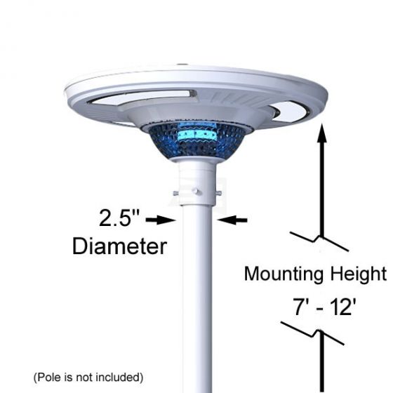 UFO Solar Garden Light Decorative Pole Street Light With Remote Control 3 Years warranty pillar light