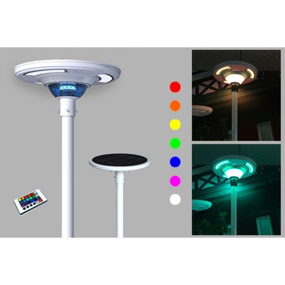 UFO Solar Garden Light Decorative Pole Street Light With Remote Control 3 Years warranty pillar light