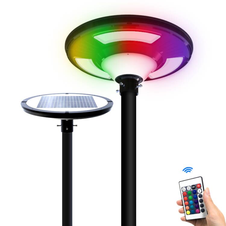 UFO Solar Garden Light Decorative Pole Street Light With Remote Control 3 Years warranty pillar light