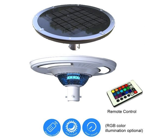 UFO Solar Garden Light Decorative Pole Street Light With Remote Control 3 Years warranty pillar light