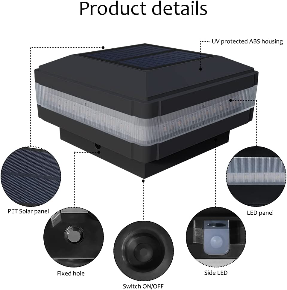 Solar post cap led light