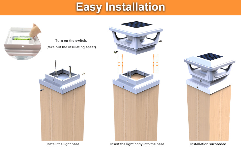 Solar Post Cap Led Garden Light 3000K/6000K Landscape Lighting Outdoor Decoration Courtyard Fence Sign Marker Light