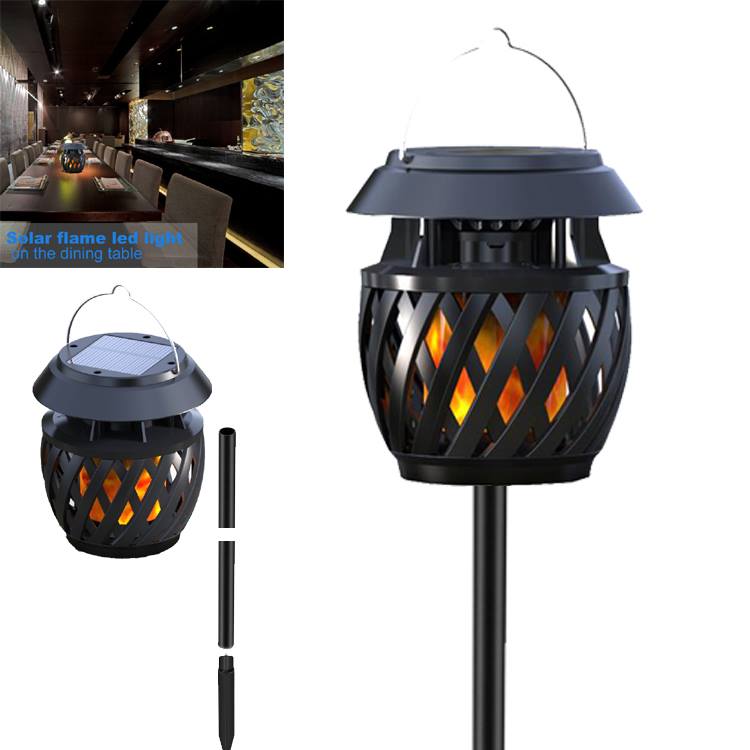 Solar table flame led light