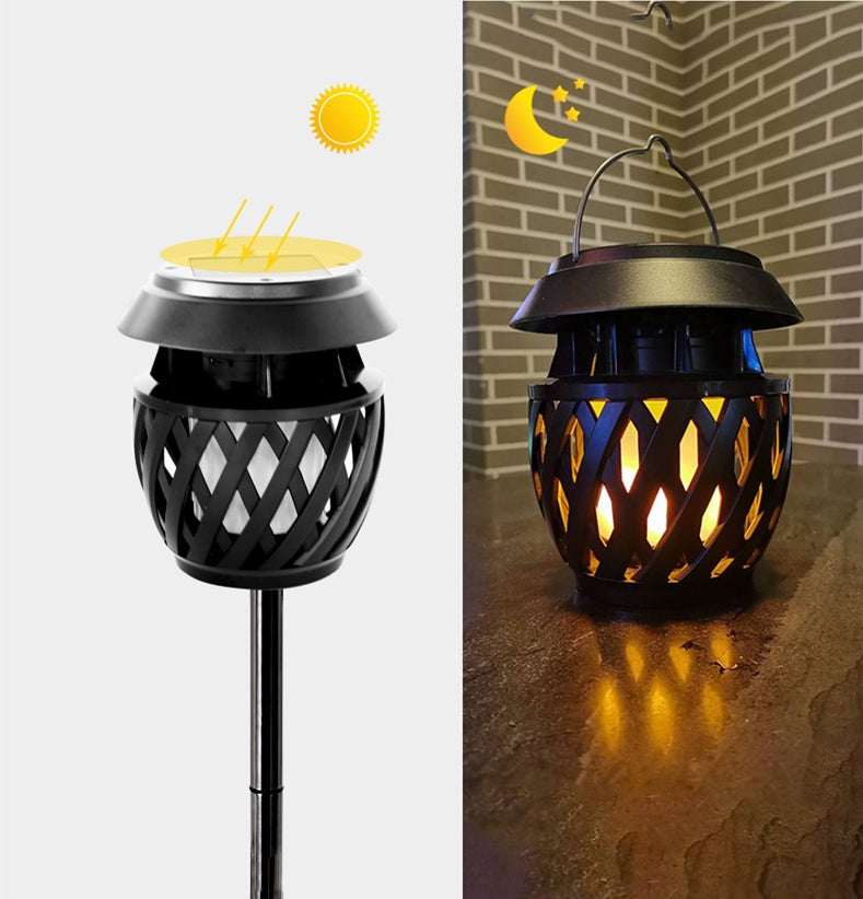 Solar table flame led light