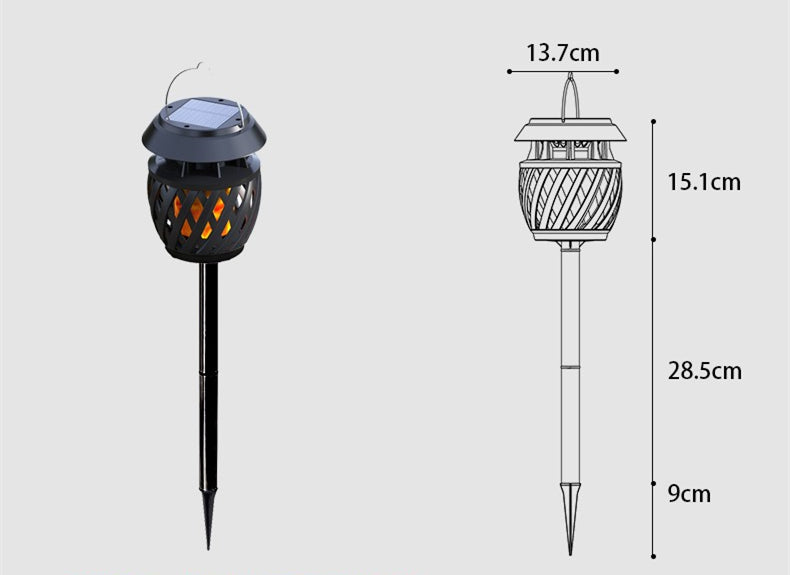 Solar table flame led light