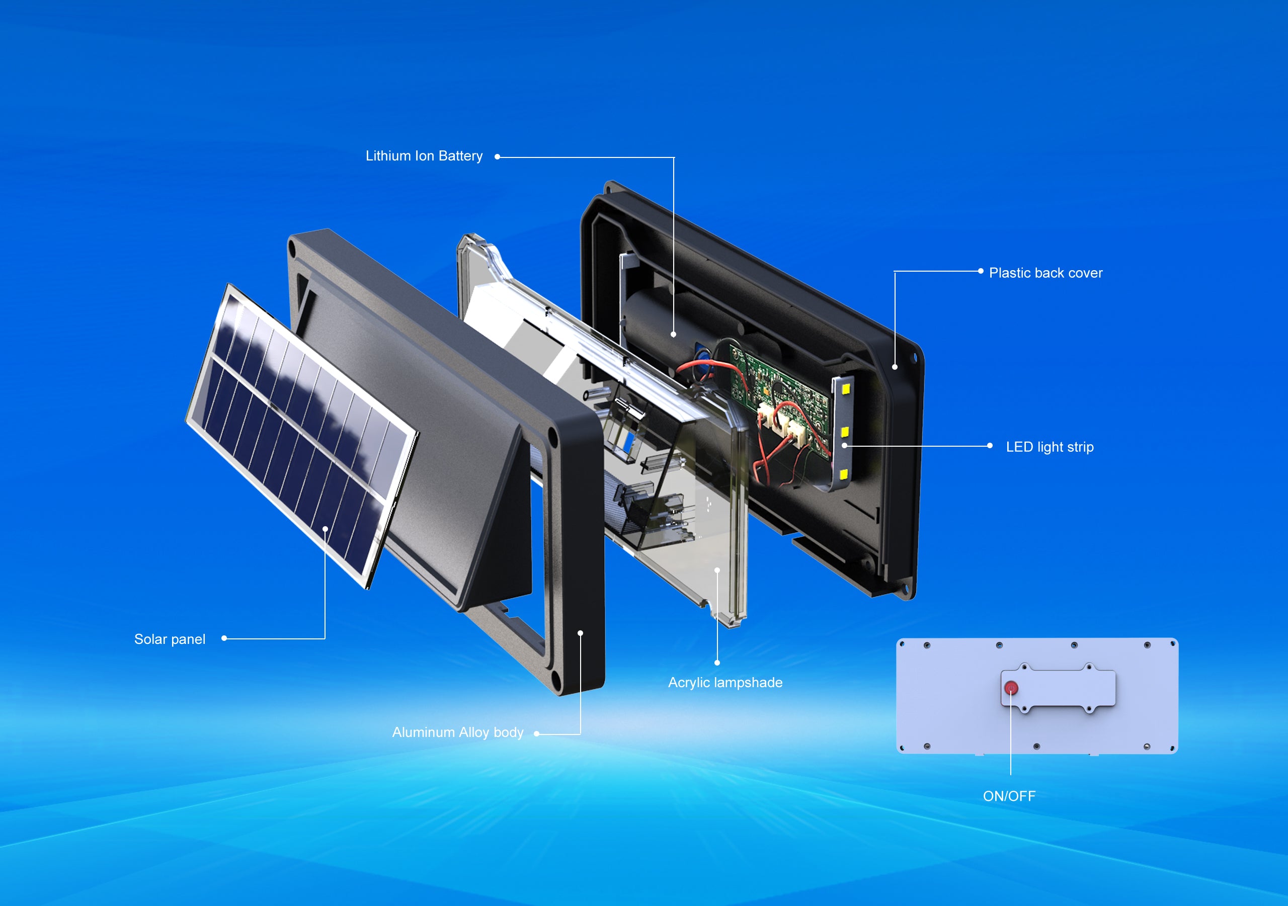 Aluminum solar step light