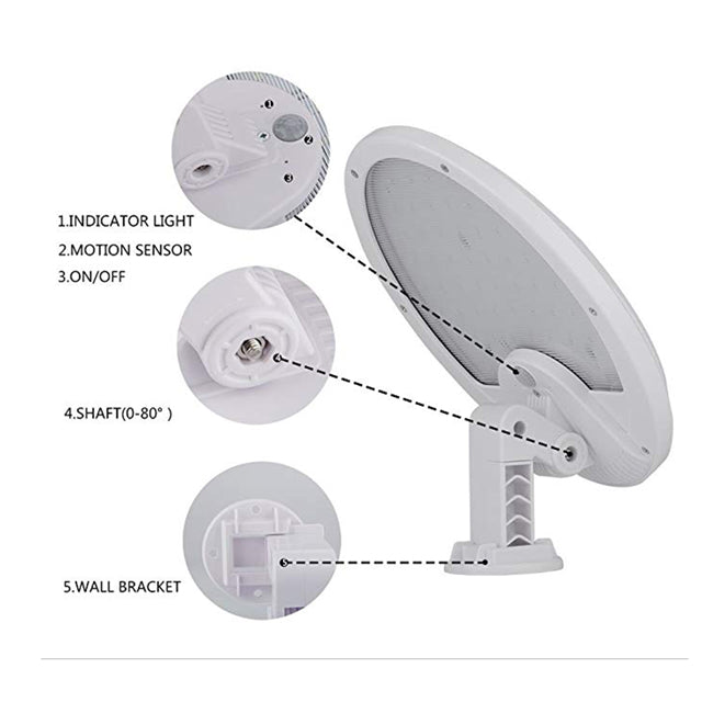 56Leds Rotatable Solar Led  Motion Wall Light