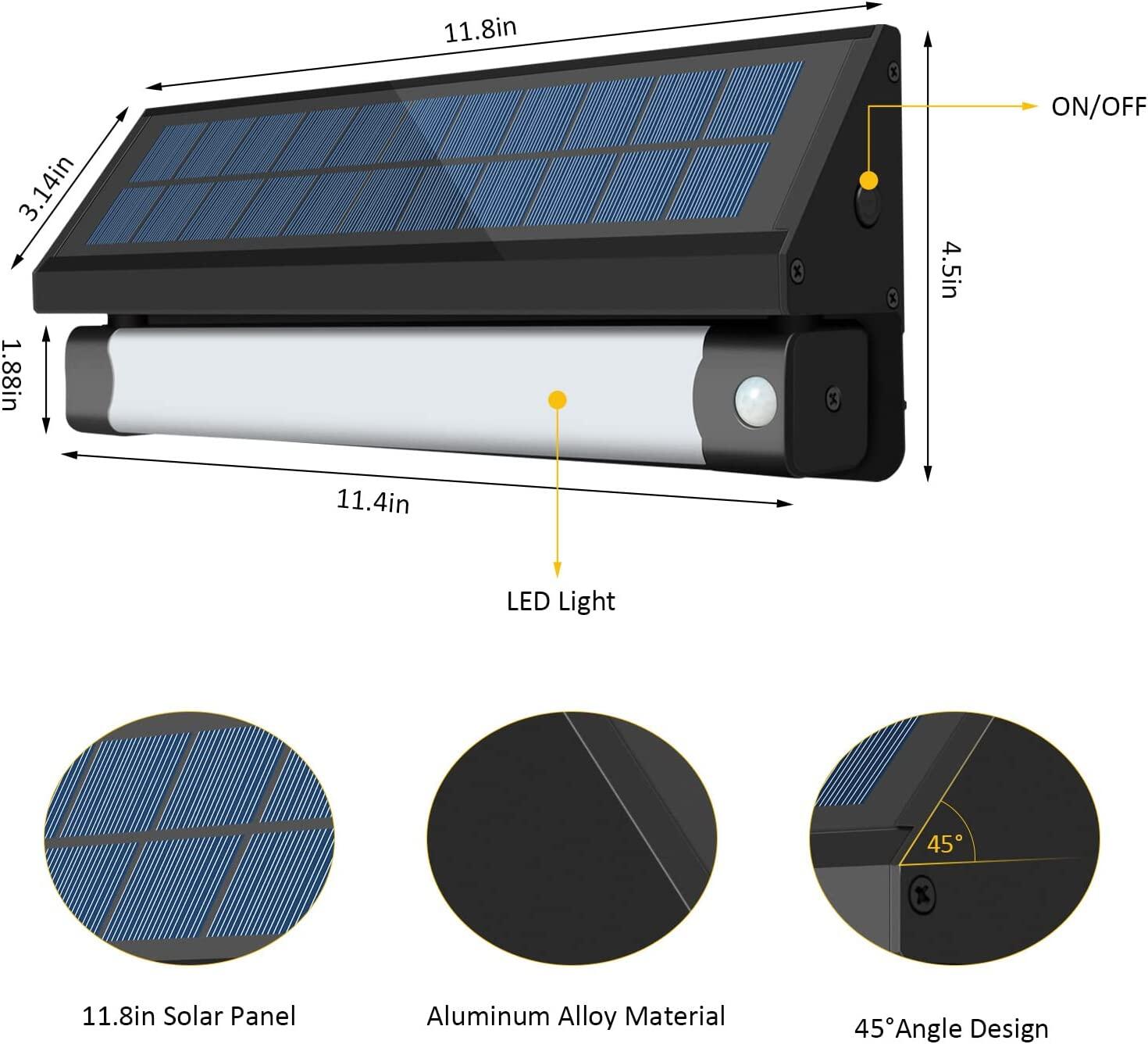 1000 Lumens Solar Led Wall Light With PIR Sensor