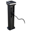 EVIEKO EV-PW-101 outdoor charging bollard fitted with a post cap light, cable plugged in