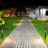 EV-GL-116 solar bollards along a garden path at night