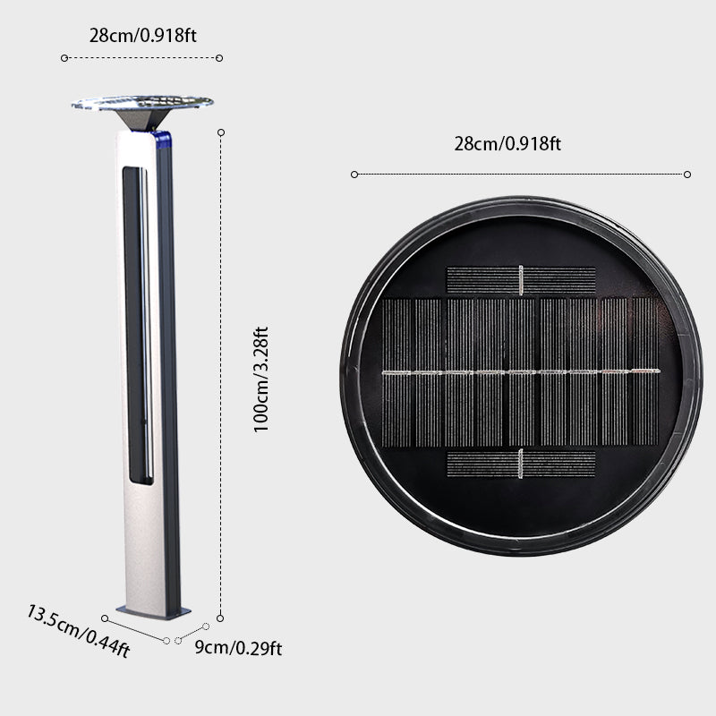EVIEKO solar bollard light 1 m (EV-GL-101) – dimensions
