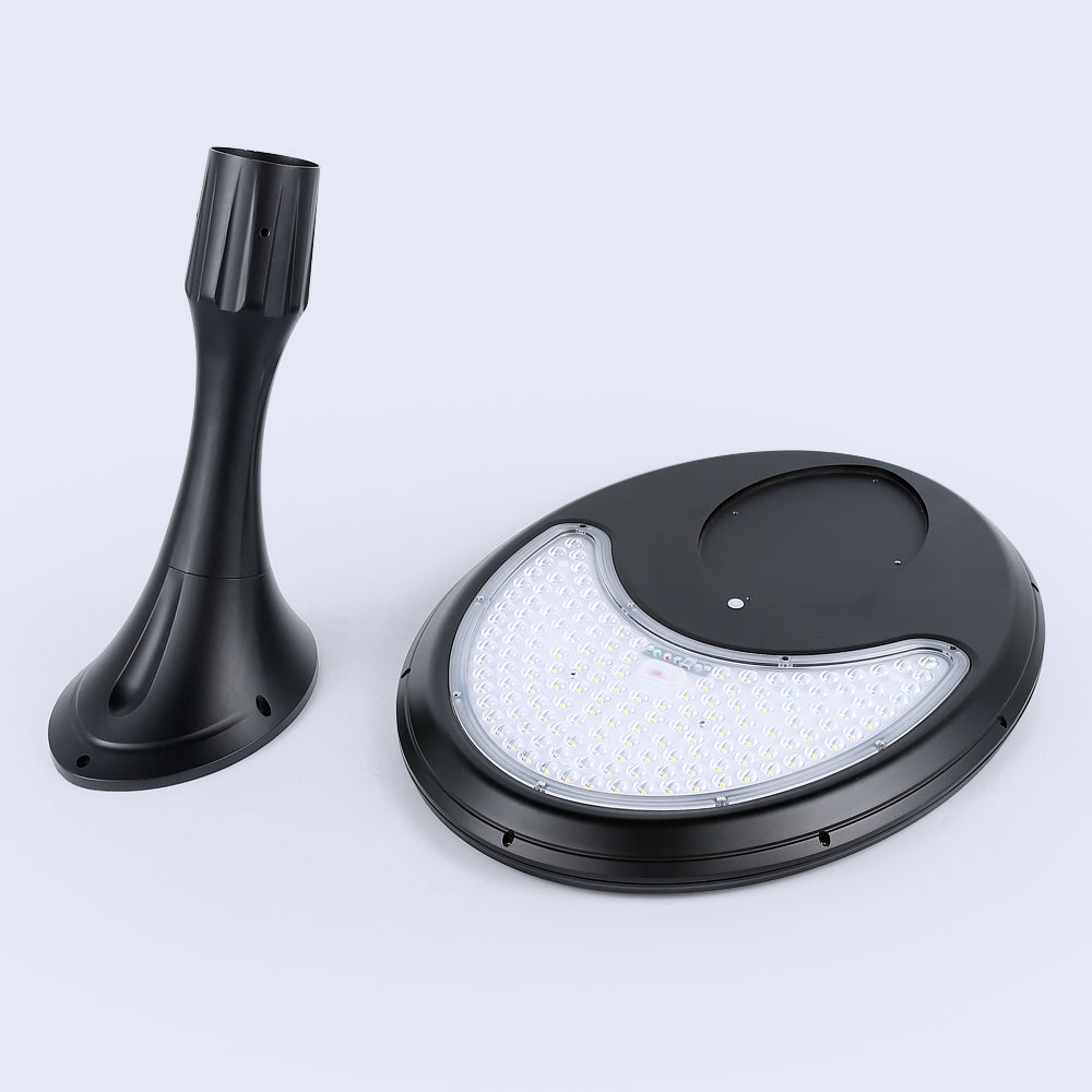 EVIEKO EV-PZ-102 oval post-top solar plaza light – light head and pole adapter