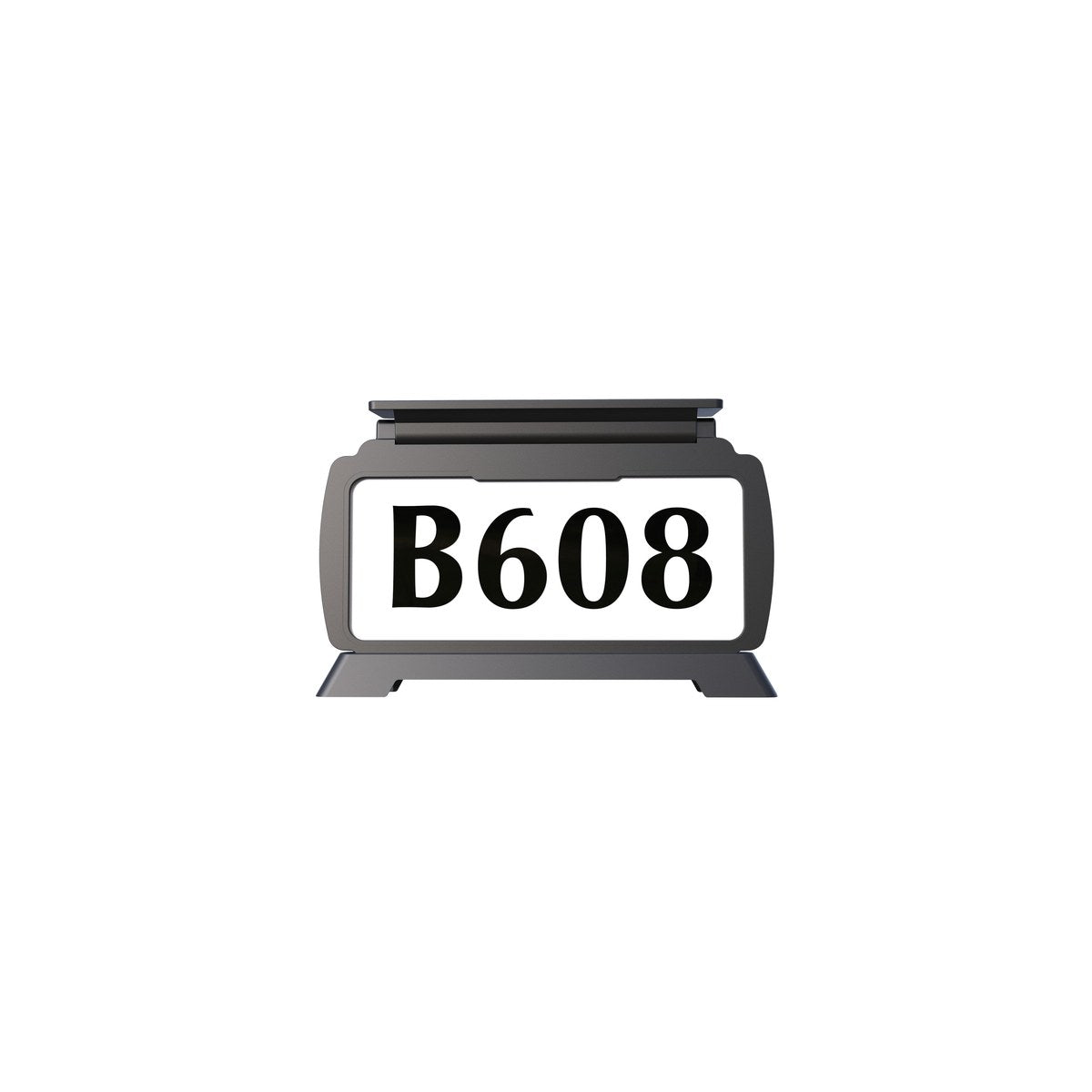 Illuminated solar house number sign light, pole