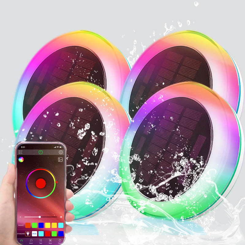 EVIEKO solar pool lights – RGB colours via app