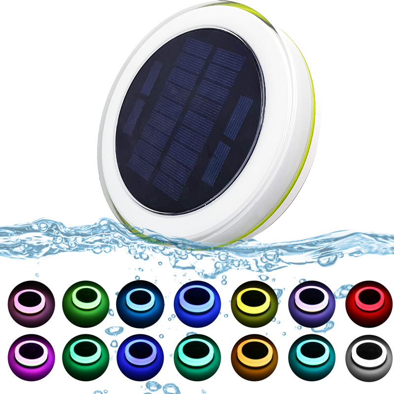 EVIEKO solar pool light floating on water