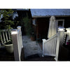 Solar post cap light on a timber fence post with adjustable colour