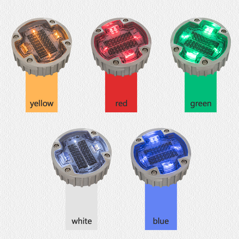 EVIEKO heavy-duty solar road studs – yellow, red, green, white, blue